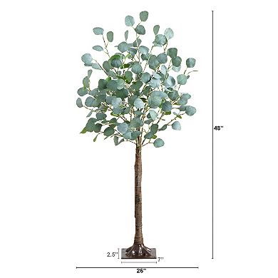 nearly natural 4-ft. Pre-Lit Artificial Eucalyptus Tree