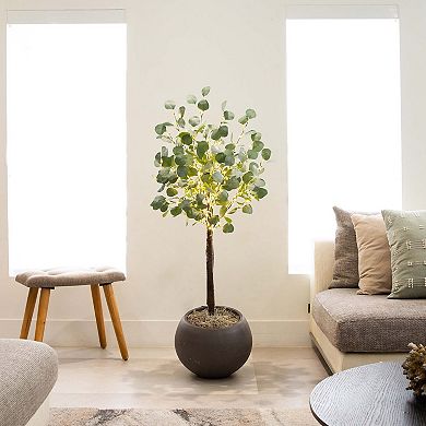 nearly natural 4-ft. Pre-Lit Artificial Eucalyptus Tree