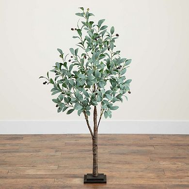 nearly natural 4-ft. Pre-Lit Artificial Fruiting Olive Tree