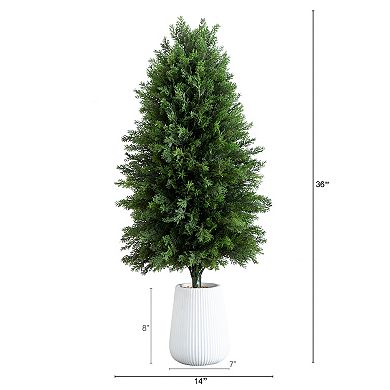 nearly natural 3-ft. Pre-Lit Artificial Cedar Tree