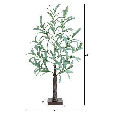 nearly natural 2-ft. Pre-Lit Artificial Olive Tree