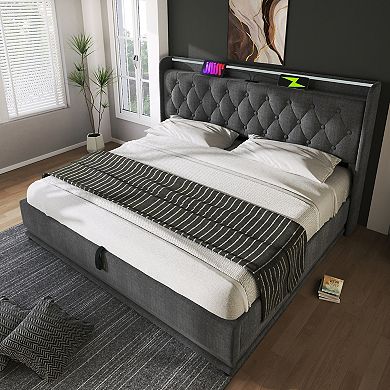 Merax Hydraulic Storage Bed