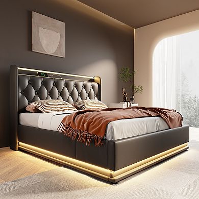Merax Hydraulic Storage Bed