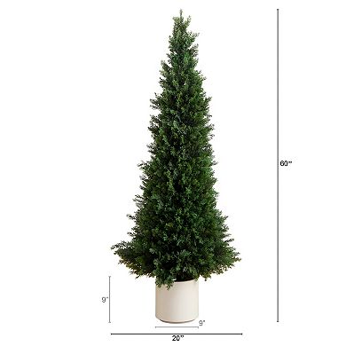 nearly natural 5-ft. Pre-Lit Artificial Cedar Tree