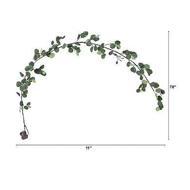 nearly natural 6.5-ft. Pre-Lit Artificial Eucalyptus Garland