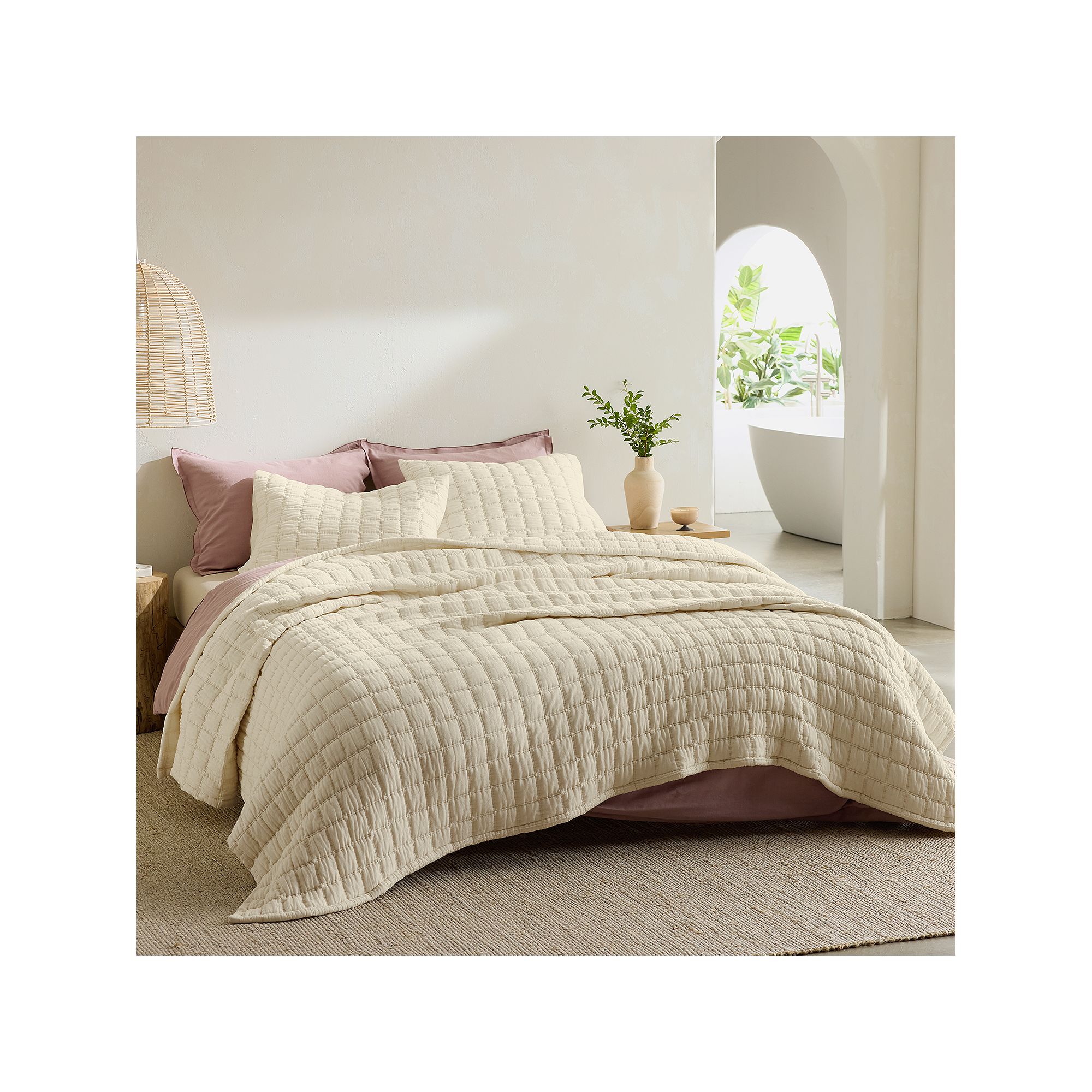 Miryana Jacquard Coverlet Set, Undyed