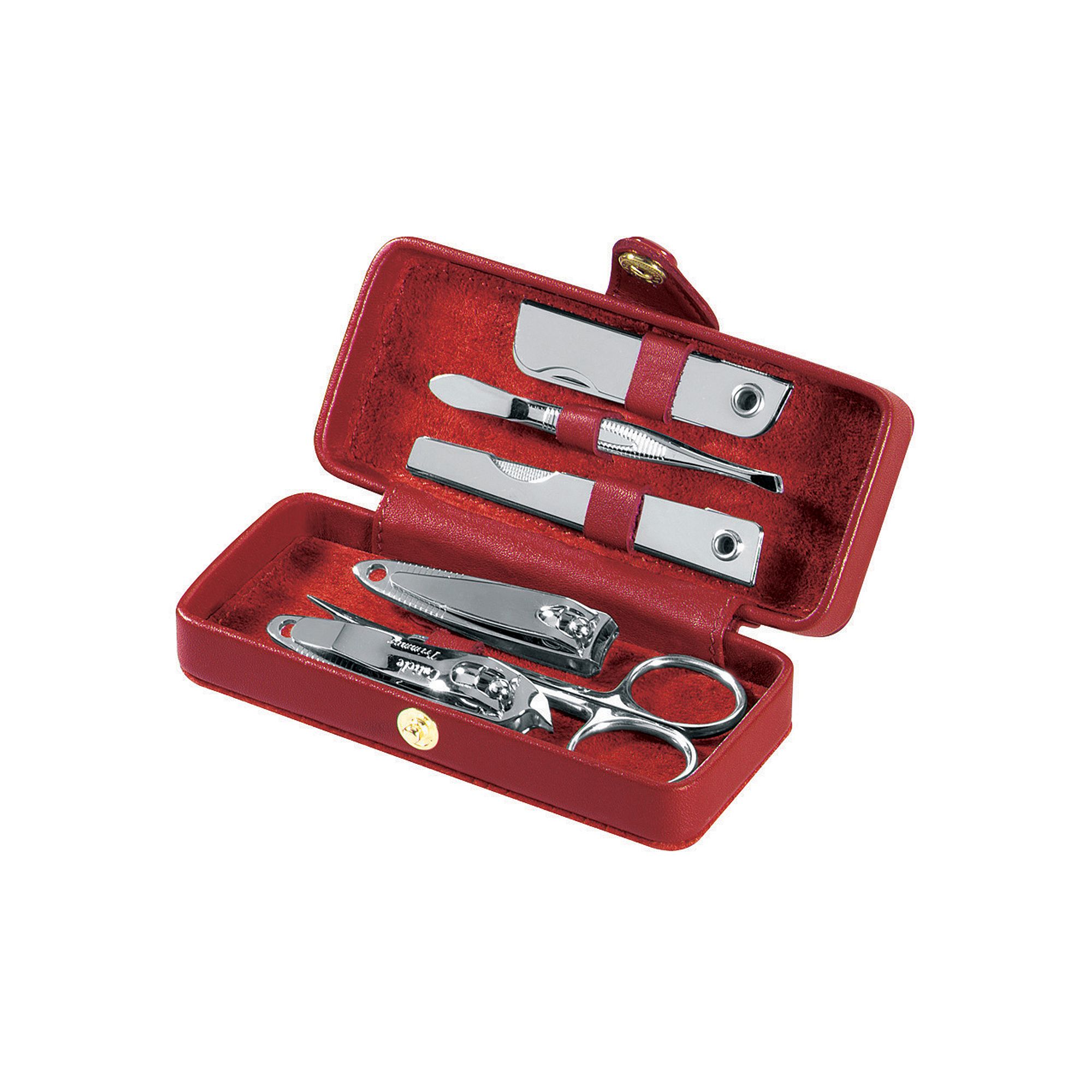Royce Leather Manicure Set, Red
