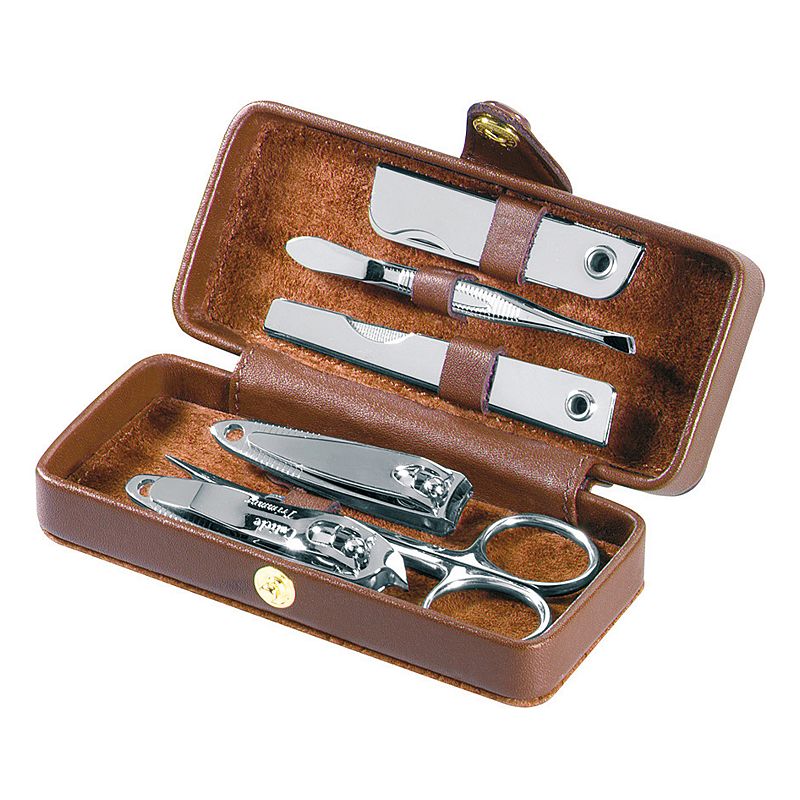 Royce Leather Manicure Set, Brown