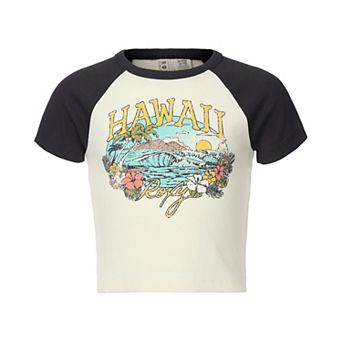 Girls 7-16 Roxy Hawaiian Graphic Raglan Short Sleeve Baby Tee