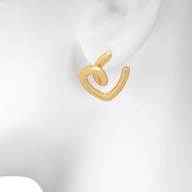 Emberly Heart Shaped Hoop Earrings