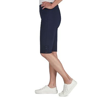 Hearts Of Palm Petite Essentials Solid Color Tech Stretch Skimmer With Elastic Waistband