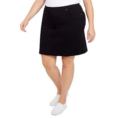 Hearts Of Palm Plus Size Essentials Tech Stretch Pull On Skort With Elastic Waistband