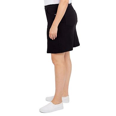 Hearts Of Palm Plus Size Essentials Tech Stretch Pull On Skort With Elastic Waistband