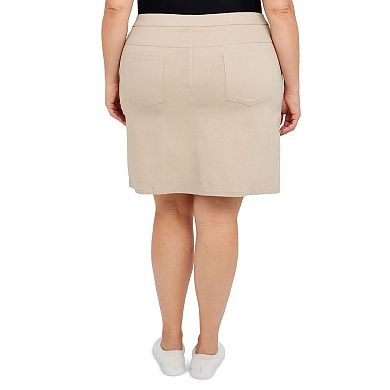 Hearts Of Palm Plus Size Essentials Tech Stretch Pull On Skort With Elastic Waistband
