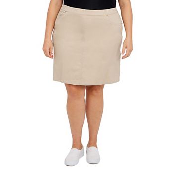 Hearts Of Palm Plus Size Essentials Tech Stretch Pull On Skort With Elastic Waistband