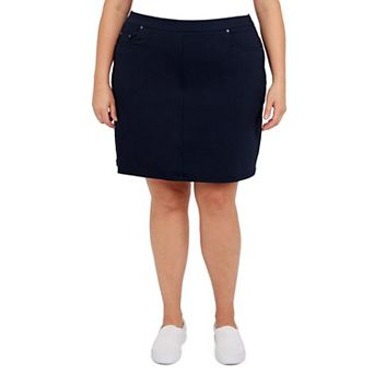 Hearts Of Palm Plus Size Essentials Tech Stretch Pull On Skort With Elastic Waistband