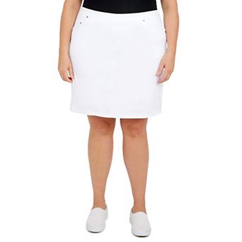 Hearts Of Palm Plus Size Essentials Tech Stretch Pull On Skort With Elastic Waistband