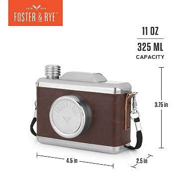 Foster & Rye Snapshot 11-oz. Stainless Steel Flask