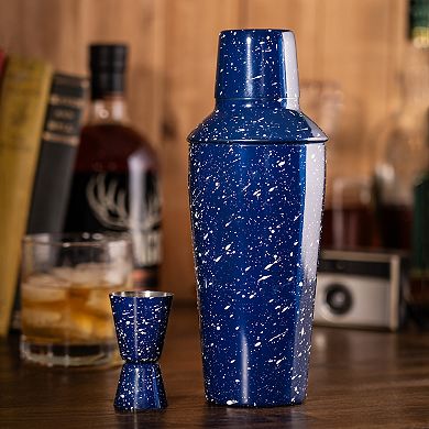 Foster & Rye Enamel Cocktail Shaker and Jigger Set
