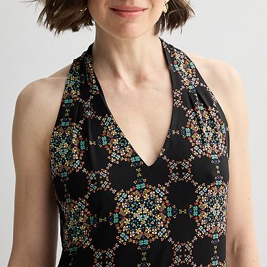 Women's Studio Connection Printed Ity V-Neck Dress