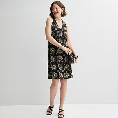 Women's Studio Connection Printed Ity V-Neck Dress