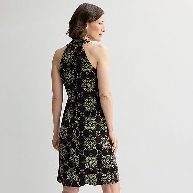 Women's Studio Connection Printed Ity V-Neck Dress