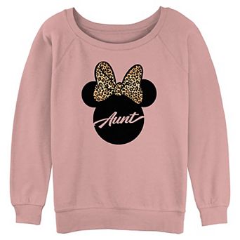 Disney's Minnie Mouse Aunt Leopard Bow Women's Graphic Pullover