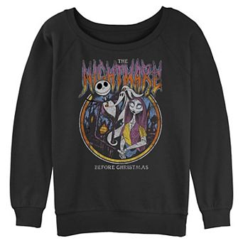 Disney's The Nightmare Before Christmas Jack Skellington And Sally Stamp Juniors' Graphic Pullover