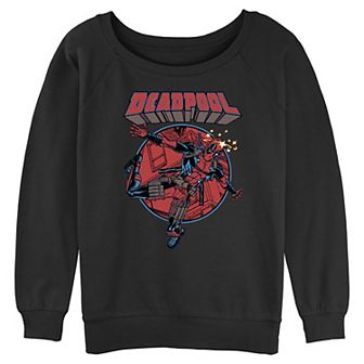 Juniors' Marvel Deadpool Falling Dummy Graphic Pullover