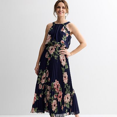 Women's Robbie Bee Halter Pleated Skirt Maxi Dress