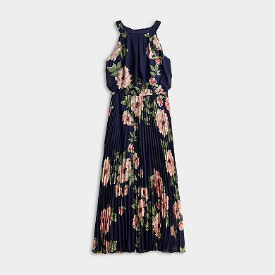 Women's Robbie Bee Halter Pleated Skirt Maxi Dress