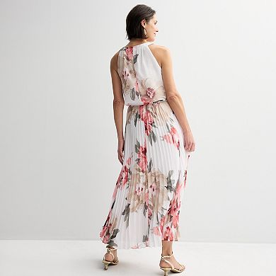 Women's Robbie Bee Halter Pleated Skirt Maxi Dress