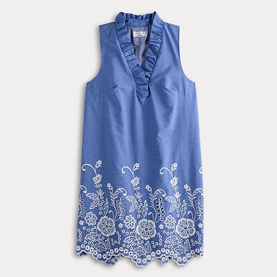 Women's Robbie Bee Ruffle Neck A-Line Dress
