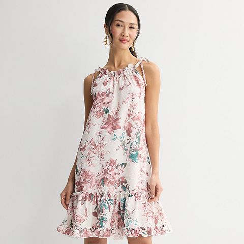 Женские платья Robbie Women's Robbie Bee Printed Halter Tiered Ruffle Dress