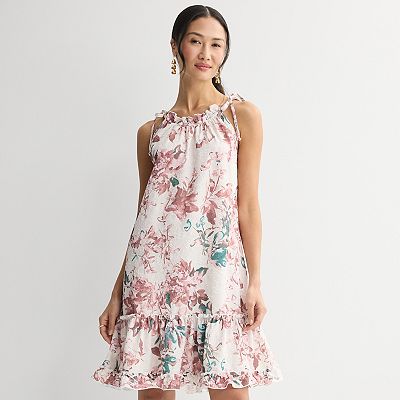 Women's Robbie Bee Printed Halter Tiered Ruffle Dress, Size: XXL, Teal Tan