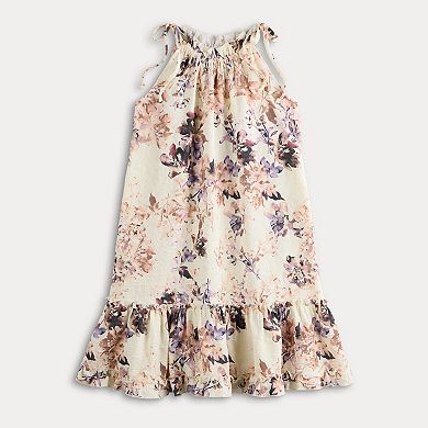 Women's Robbie Bee Printed Halter Tiered Ruffle Dress