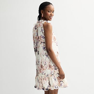 Women's Robbie Bee Printed Halter Tiered Ruffle Dress