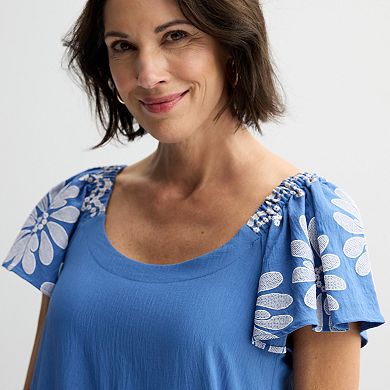 Women's Robbie Bee Flutter Sleeve Shoulder Dress