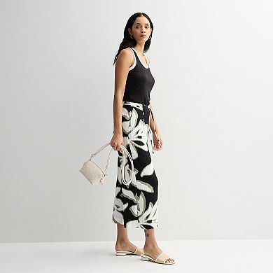 Women's Nine West Tie Waist Wide Crop Pants