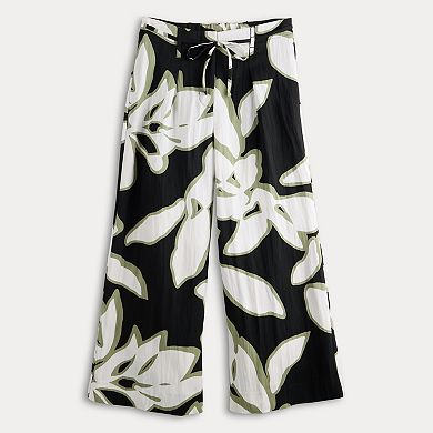 Women's Nine West Tie Waist Wide Crop Pants