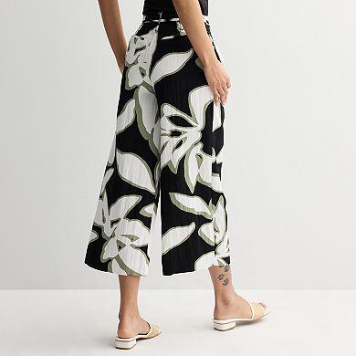 Women's Nine West Tie Waist Wide Crop Pants