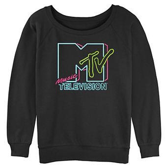 Juniors' MTV Neon Lights Logo Graphic Pullover
