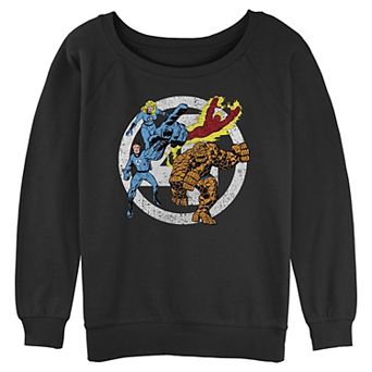 Juniors' Marvel Fantastic Four Group Stamp Graphic Pullover