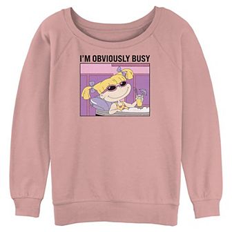 Juniors' Nickelodeon Rugrats Angelica I'm Obviously Busy Graphic Pullover