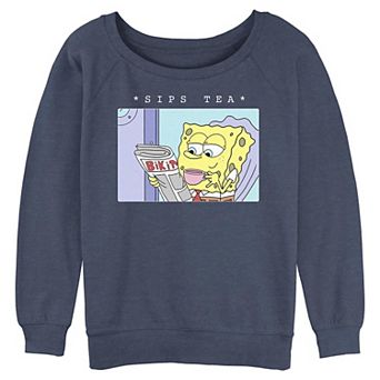 Juniors' Nickelodeon SpongeBob SquarePants Sips Tea Graphic Pullover