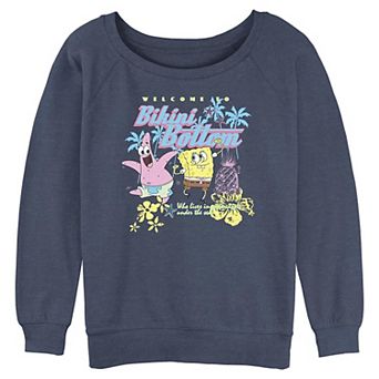 Juniors' Nickelodeon SpongeBob SquarePants And Patrick Welcome To Bikini Bottom Graphic Pullover