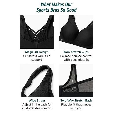 Plus Size Glamorise Full-Figure MagicLift Seamless Wirefree Sports Bra 1006