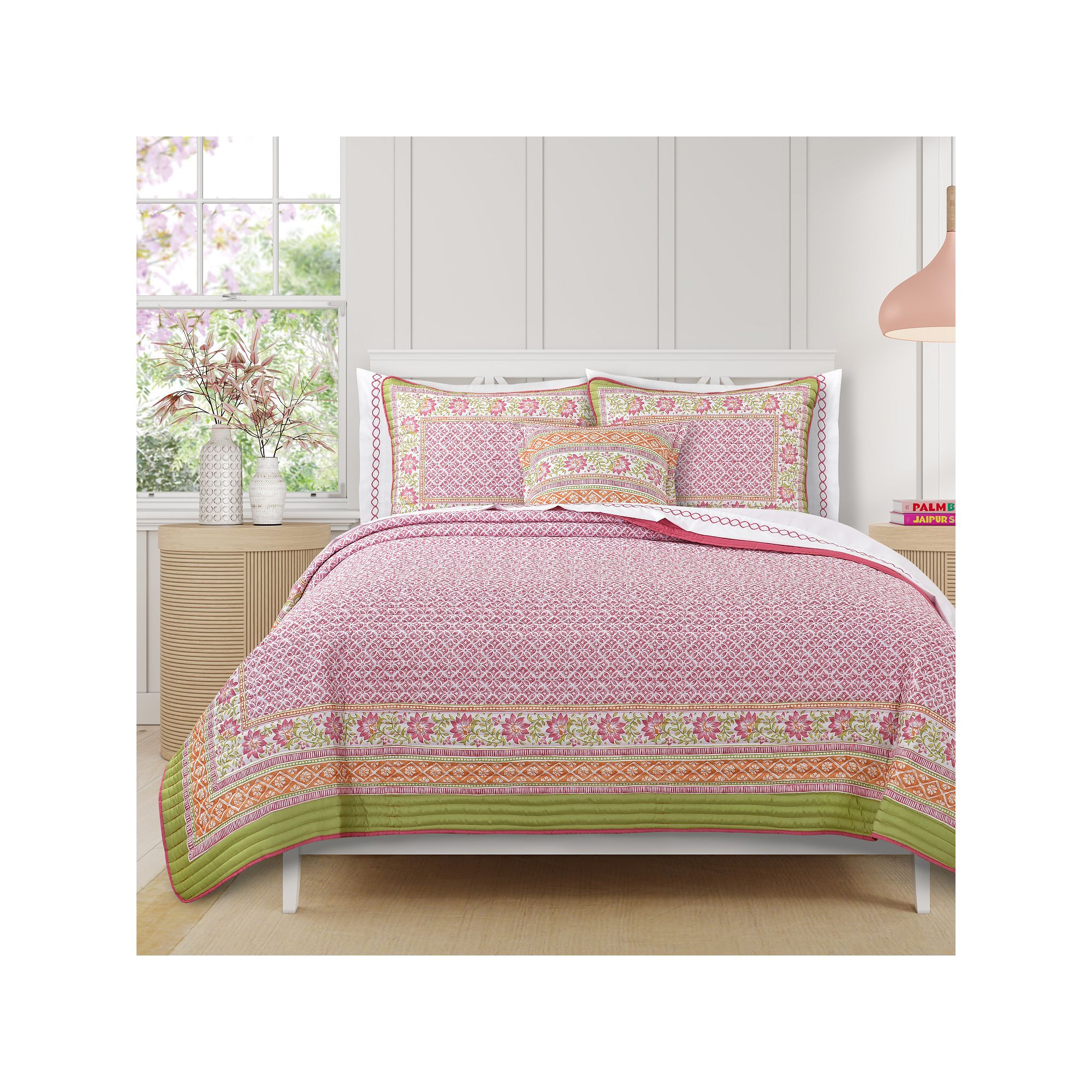 Five Queens Court Sienna Quilt Set or Euro Sham, Pink