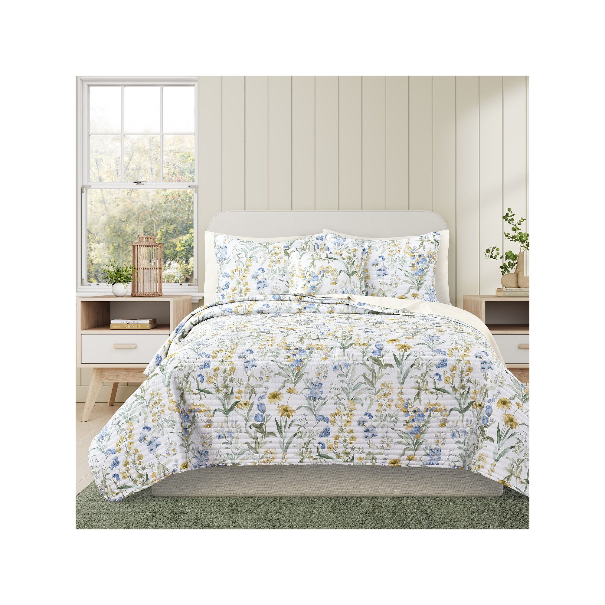 Five Queens Court Tahlia Quilt Set or Euro Sham, Blue