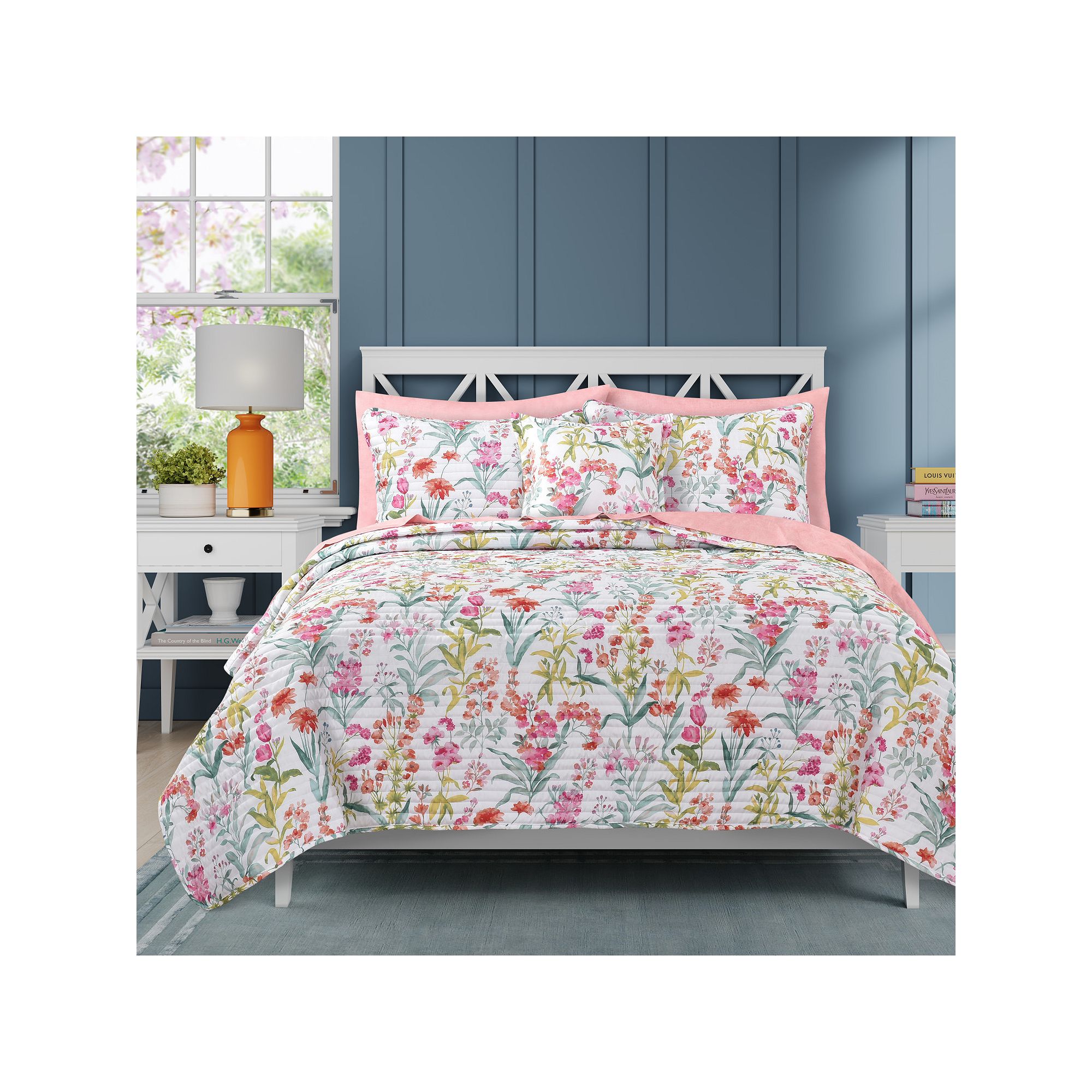 Five Queens Court Tahlia Quilt Set or Euro Sham, Pink